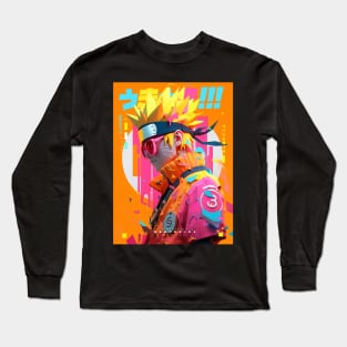 SHONEN HERO - MAXIMUM SHINOBI DRIP 🟧🩵🟧 3D LOW POLY ANIME MANGA JAPAN STYLE Long Sleeve T-Shirt